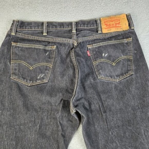 Levi's 501 Jeans Mens 38x34 Black Straight Leg Classic Button Fly American Denim - Picture 14 of 14